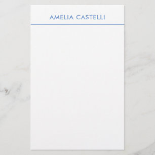 Papelería Minimalista Profesional Plano Azul Blanco