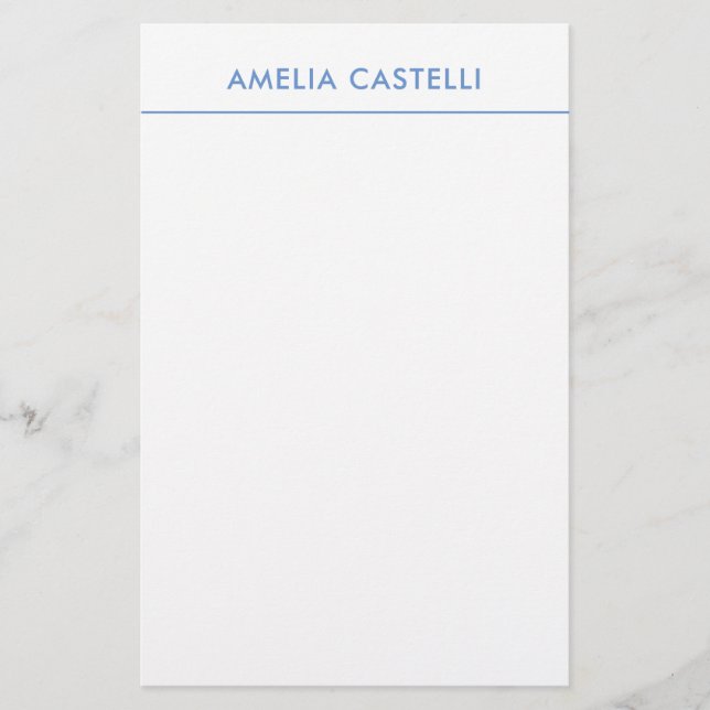 Papelería Minimalista Profesional Sencillo Azul Blanco (Anverso)