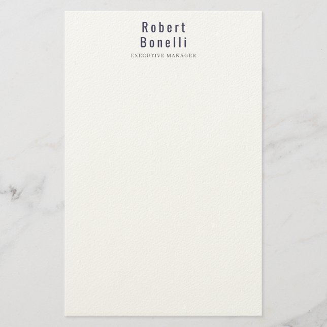 Papelería Minimalista Sencillo Blanco Moderno Profesional (Anverso)