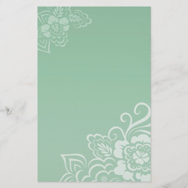 Papelería Mint Lace - Stationery (Anverso)