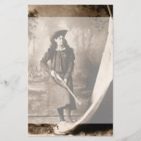 Miss Annie Oakley con un retrato fotográfico vinta