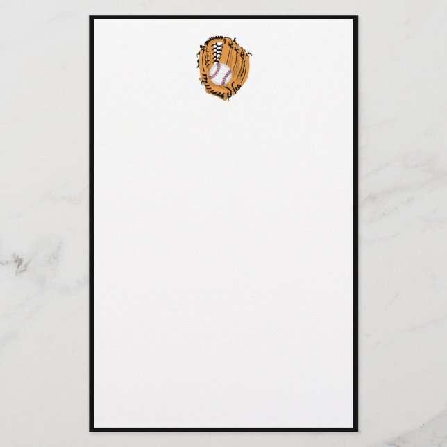 Papelería Mitt y Ball de Béisbol (Anverso)