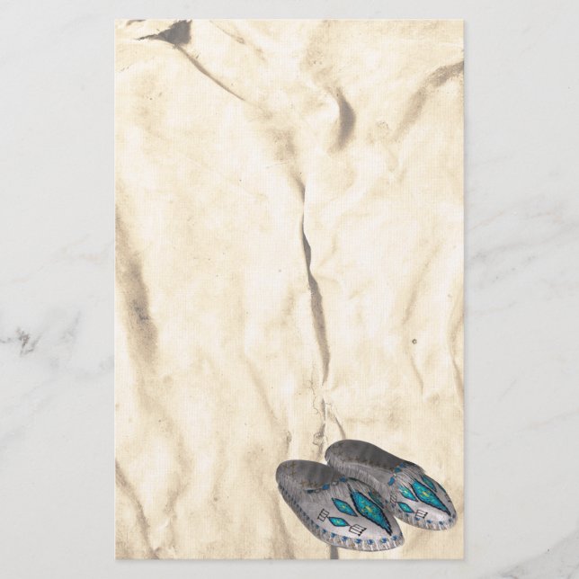 Papelería Moccasinas de abalorios Estacionamiento nativo ame (Anverso)