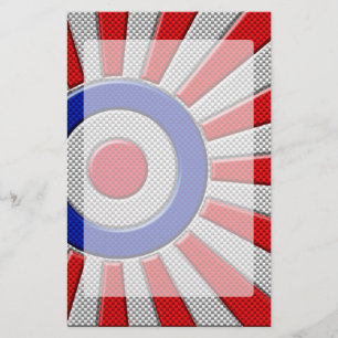 Papelería Mod Roundel Asian Sunburst en estilo de fibra de c