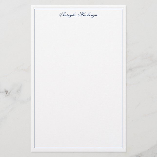 Papelería Moda elegante Marina Azul personalizada (Anverso)