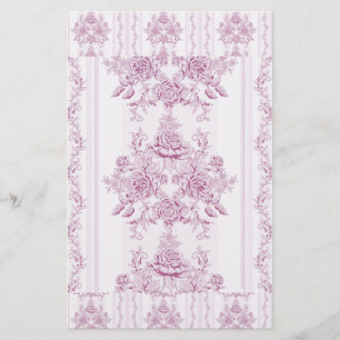 Papelería Moda francesa, rosa,toile,floral,patrón,victorian