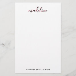 Papelería Moda Rubor Rosa con nombre de caligrafía negra