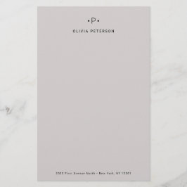 Papelería Moda y monograma mínimo| Gris