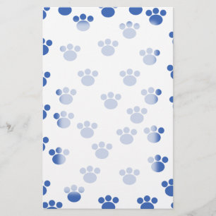 Papelería Modelo animal de la impresión de la pata. Azul y