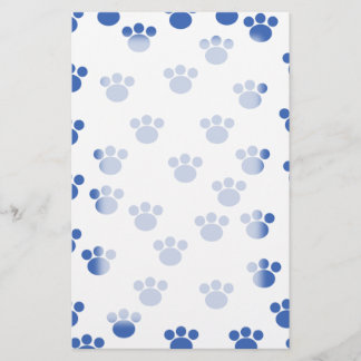 Papelería Modelo animal de la impresión de la pata. Azul y