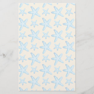 Papelería Modelo azul de las estrellas de mar de la acuarela