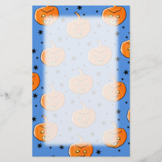 Papelería Modelo azul y anaranjado de la calabaza de