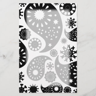 Papelería Modelo blanco y negro de Paisley
