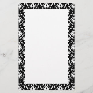 Papelería Modelo blanco y negro elegante del damasco