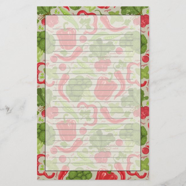 Papelería Modelo brillante de verduras frescas (Anverso)