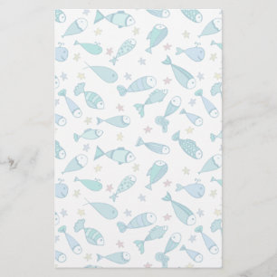 Papelería Modelo con los pescados y las estrellas de mar