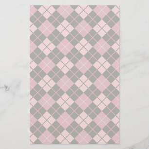 Papelería Modelo de Argyle en negro y rosa