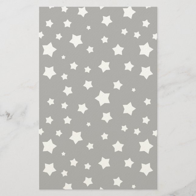 Papelería Modelo de estrellas blanco y negro (Anverso)