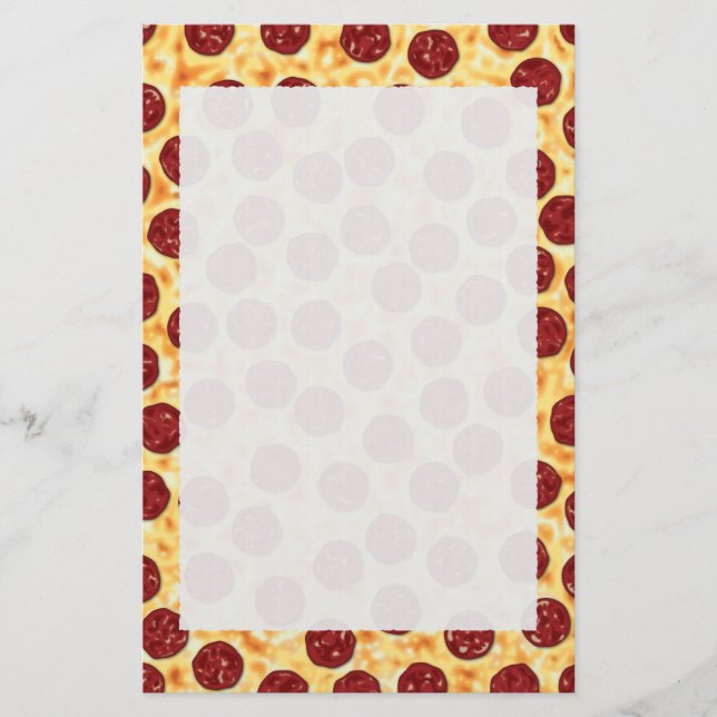 Papelería Modelo de la pizza de salchichones (Anverso)