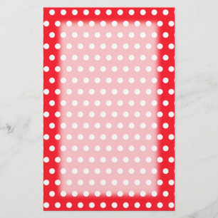 Papelería Modelo de lunar rojo y blanco. Manchado