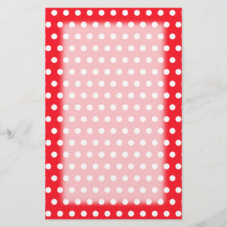Papelería Modelo de lunar rojo y blanco. Manchado