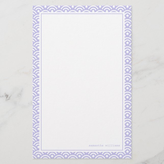 Papelería Modelo de Seigaiha del japonés de la lavanda (Anverso)