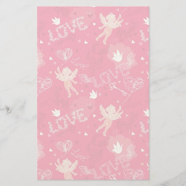 Papelería Modelo del el día de San Valentín con el Cupid (Anverso)