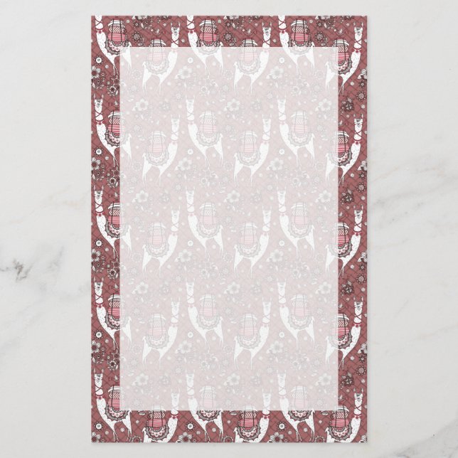 Papelería Modelo divertido de las llamas (Anverso)