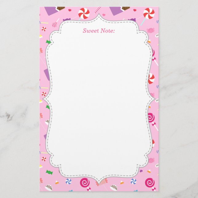 Papelería Modelo dulce colorido del caramelo para los chicas (Anverso)