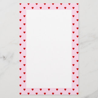 Papelería Modelo dulce de corazones rojos en rosa
