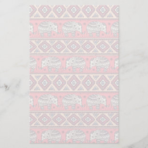 Papelería Modelo étnico rosado del elefante