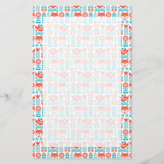 Papelería Modelo finlandés del arte popular del Fox y del (Anverso)