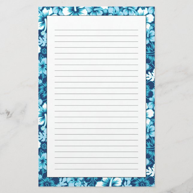 Papelería Modelo floral del hibisco de la resaca (Anverso)