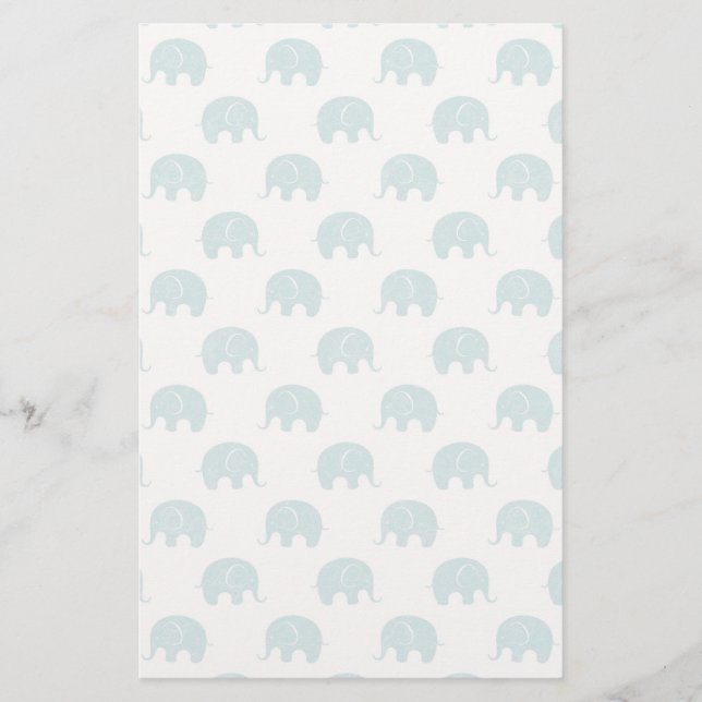 Papelería Modelo lindo verde azulado del elefante (Anverso)