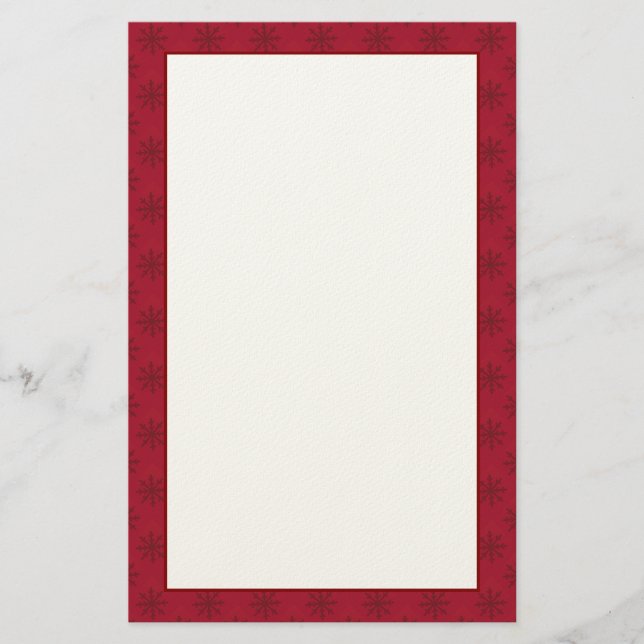 Papelería Modelo rojo de rubíes del copo de nieve (Anverso)