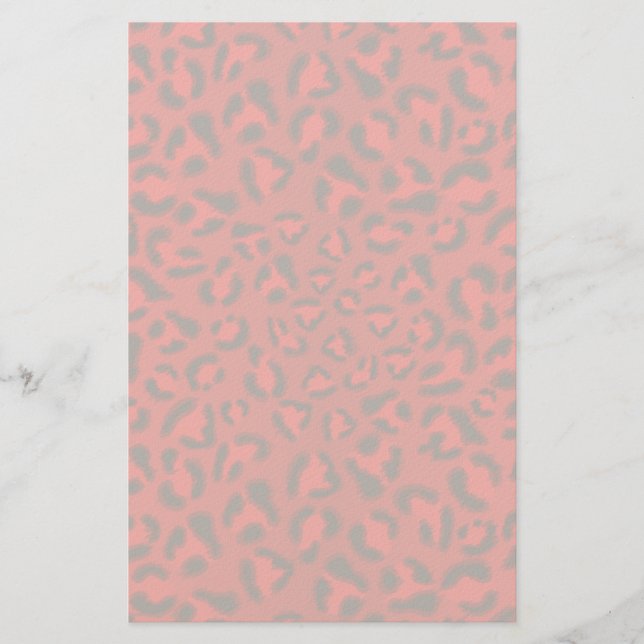 Papelería Modelo rosado de la textura del leopardo (Anverso)