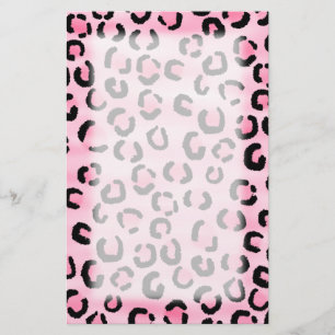 Papelería Modelo rosado del estampado leopardo