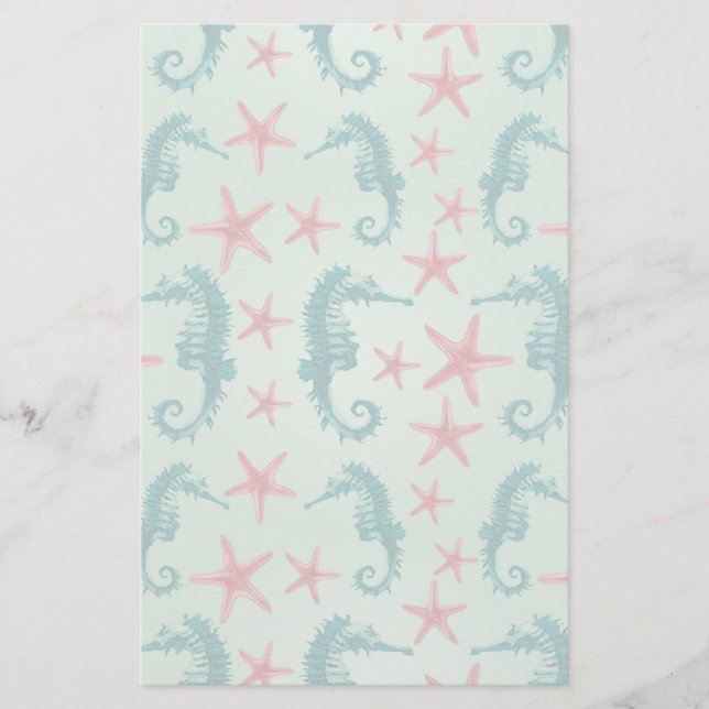 Papelería Modelo verde azulado 2 del Seahorse (Anverso)