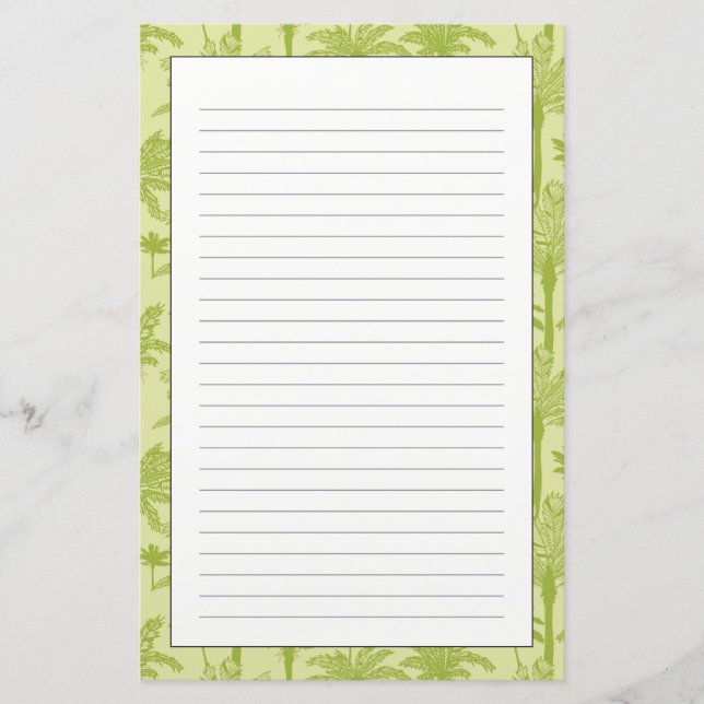 Papelería Modelo verde de las palmeras (Anverso)