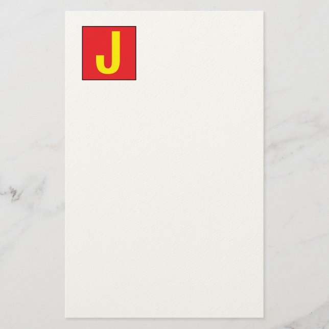 Papelería Modern Elegant Professional Monogram Red Yellow (Anverso)