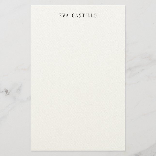 Papelería Modern Elegant Simple White Professional Own Name (Anverso)