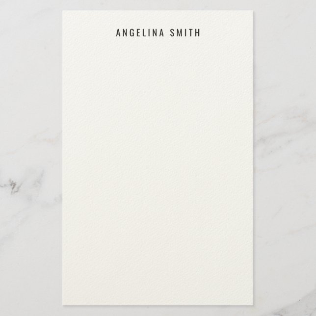 Papelería Modern Minimalist Plain Simple Black White (Anverso)