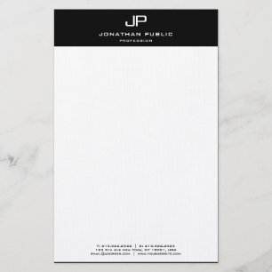 Papelería Moderna plantilla personalizada de color blanco bl