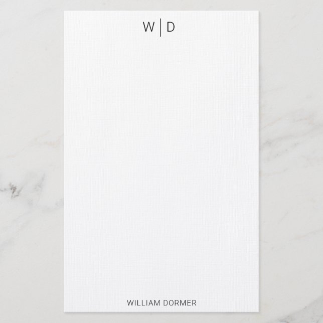 Papelería Moderna y elegante estilo clásico negro Stationery (Anverso)