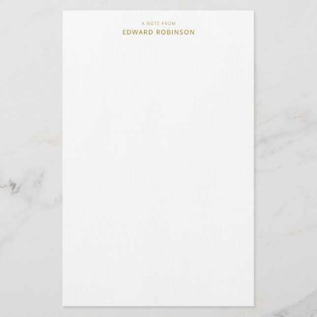 Papelería Moderna y elegante Lujo Oro Stationery Personal (Anverso)