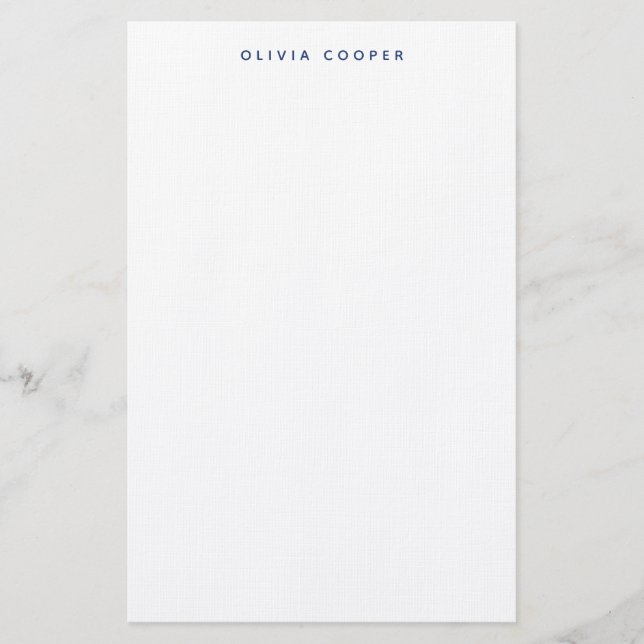 Papelería Moderna y elegante Navy Blue Stationery personal (Anverso)