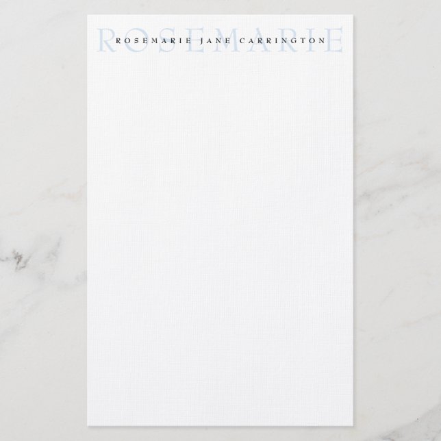 Papelería Moderna y elegante Stationery Baby Blue personaliz (Anverso)