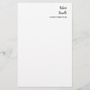 Papelería Moderno blanco y negro minimalista