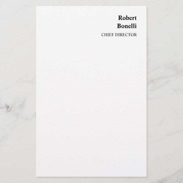 Papelería Moderno blanco y negro minimalista (Anverso)