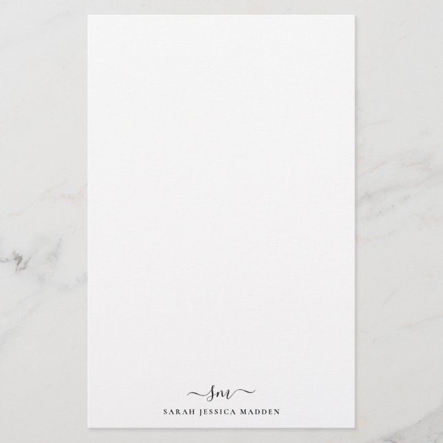 Papelería Moderno Dos Monogramas Guión Giratorio Inicial Swa (Anverso)